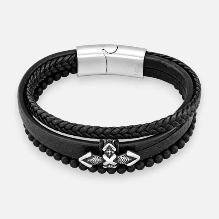 Pulsera Acero Quirúrgico Trenzada Cruz